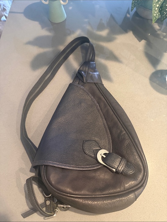 Free People Handbags - Free People black Leather Sling Belt Bag with Buckle